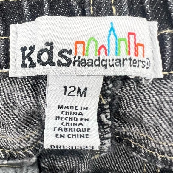 Kids Headquarters Black Straight Leg Jeans Size 12 Months - Picture 2 of 5